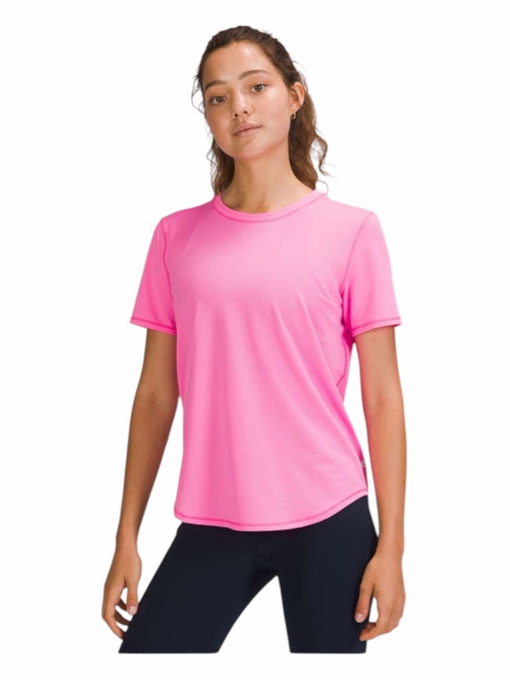 Lululemon High Neck Running and
Training T-Shirt
Pow Pink Light